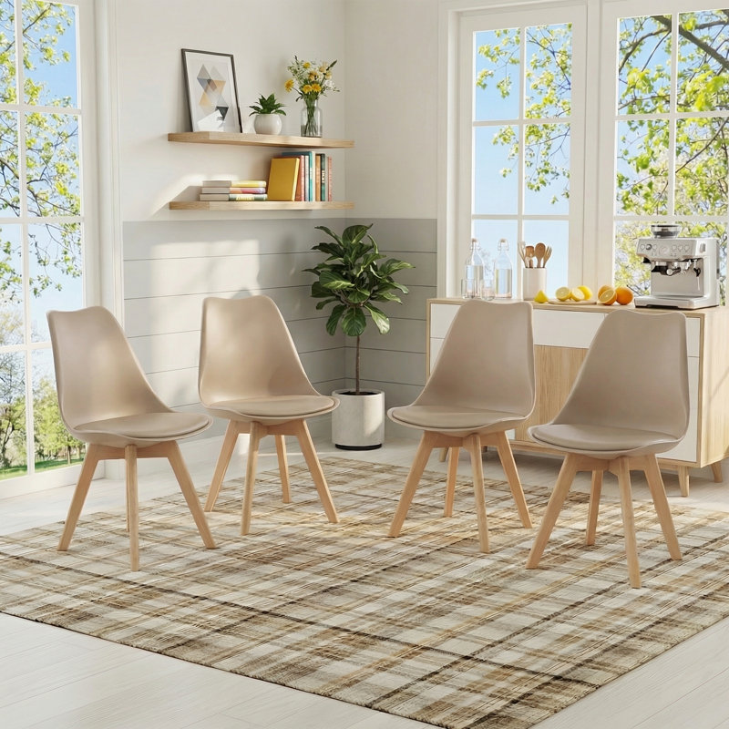 Nero Upholstered Dining Chair, Light Khaki