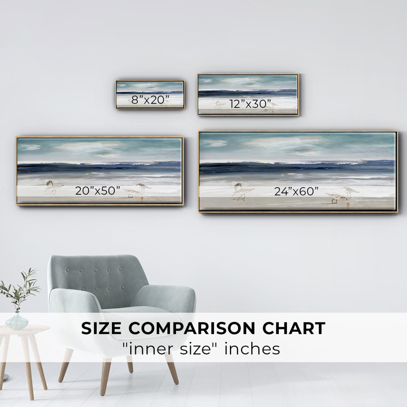 Sandpiper Bay - toile encadrée, 12" H x 30" W