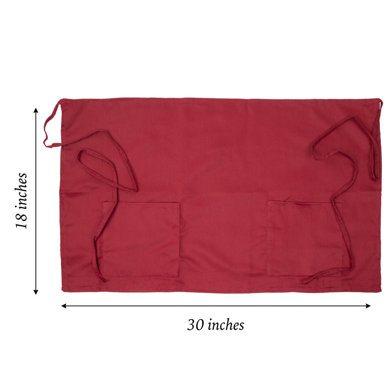 Demi-tablier de bistro - paquet de 12, Rouge