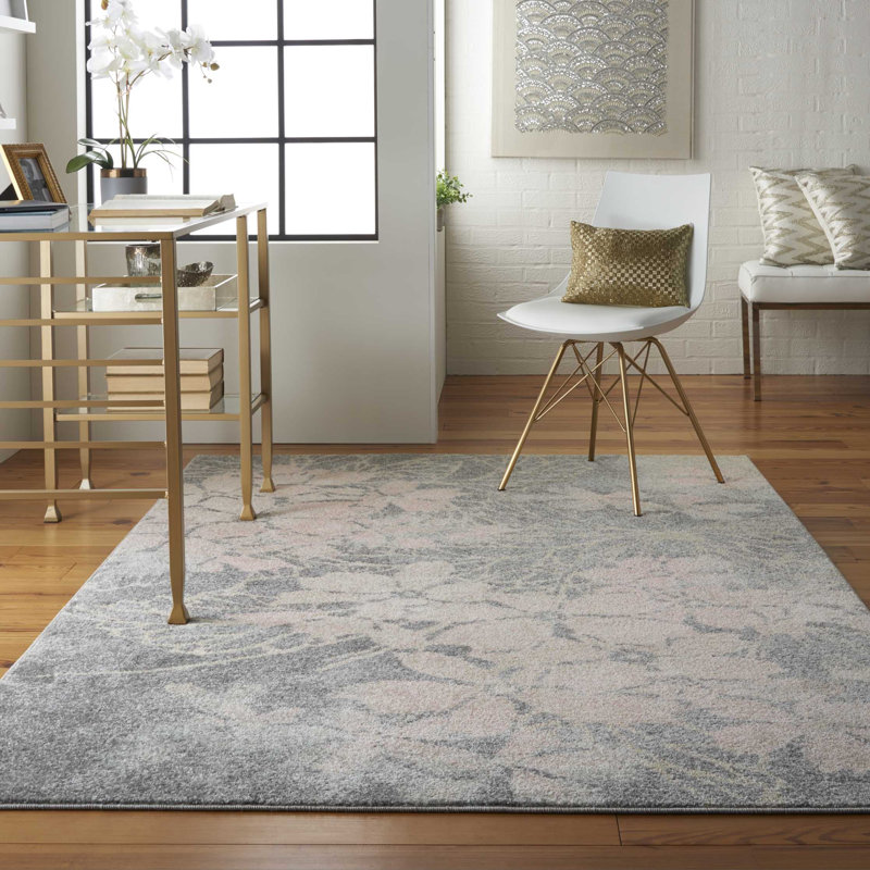 Leeming Floral Indoor Rug, Round 5'3"