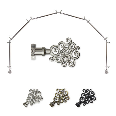 Ensemble de quincaillerie à rideaux simple &-side bay Reinaldo