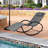 Arlmont & Co. 1 Pcs Outdoor Rocking Lounge Chair With Removable Headrest Breathable Backrest & Seat-1988790813