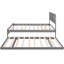 Lit plateforme double avec lit gigogne gris mobile - Matériau réglable en bois de pin robuste