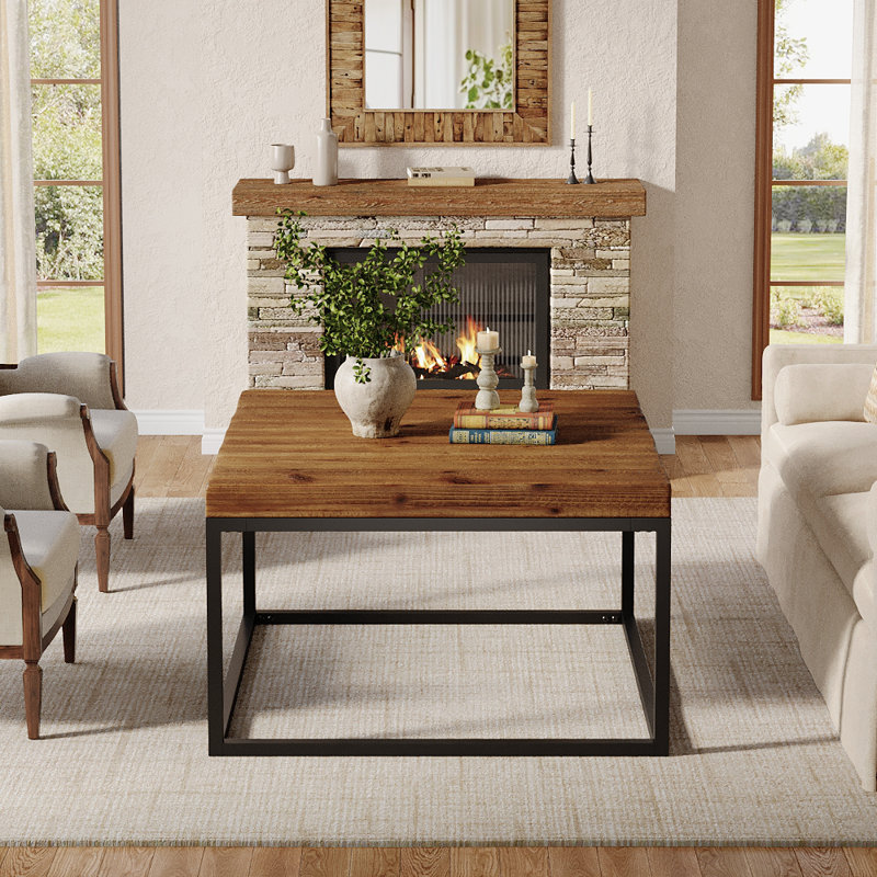31.5-inch Square Solid Wood Coffee Table