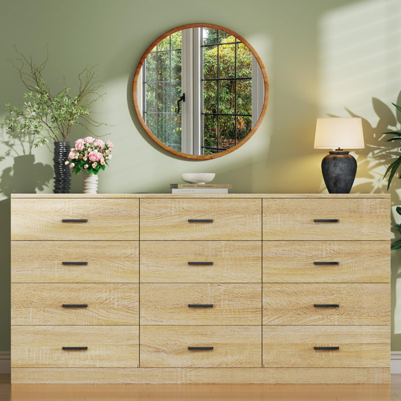 12-drawer Large Dresser 60" Wide Chest Of Drawers