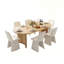 Ensemble de salle à manger 79 po pour 6 personnes, ensemble de salle à manger moderne en grain de bois avec chaises rembourrées-1395367689