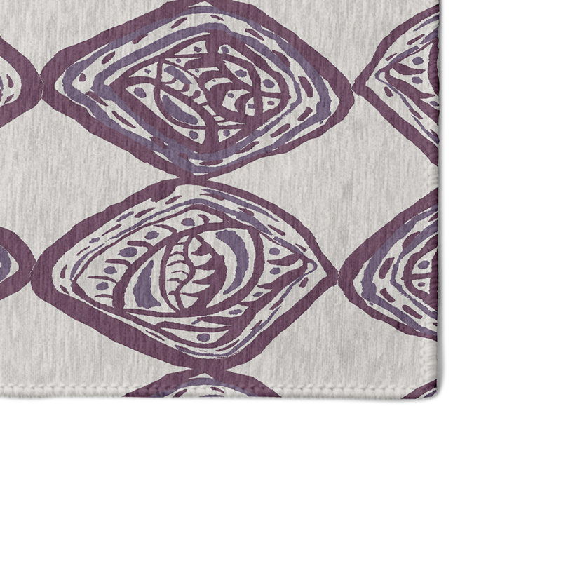Tapis mauve à motif géométrique, Rectangle 4 pi x 6 pi