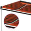 Dakota Fields 400cm W Polyester Orange/Brown Cover Retractable Patio Awning