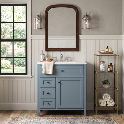 Armoire moderne 30 po en bois d'hévéa noir et blanc avec gris et bleu gris avec 4 tiroirs et 1 porte de rangement