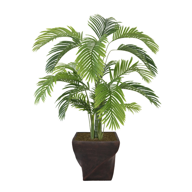 Panama 69.5 " H Faux Palm Tree in Fiberstone Planter