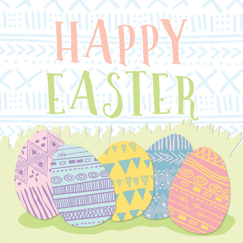 Easter Eggs - Wrapped Canvas Print, 76cm H x 76cm W