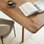 Table de salle à manger rectangulaire à double piétement en bois massif brun-1239047299