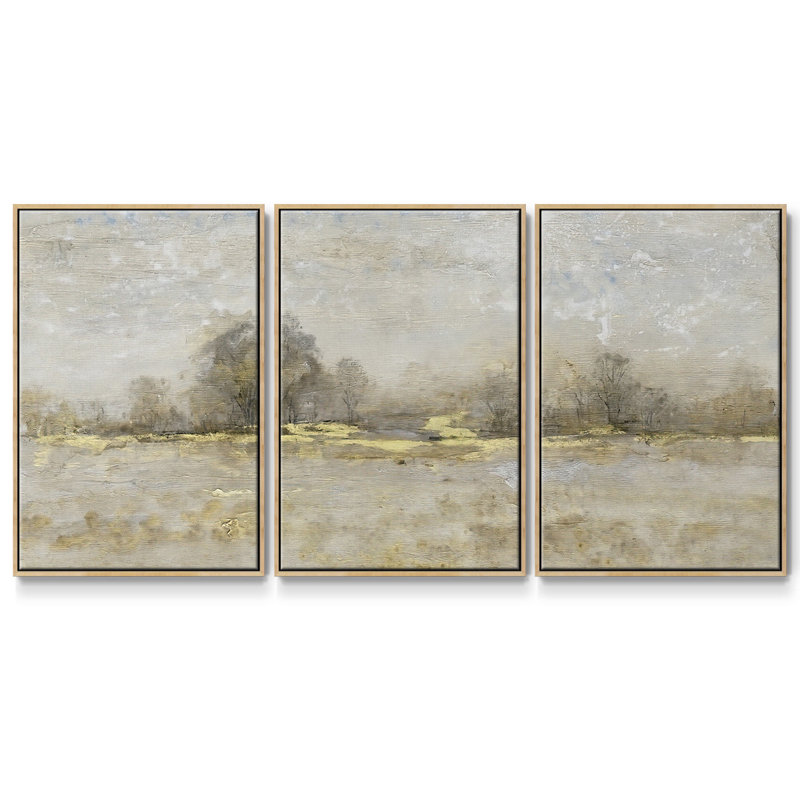 «Late Harvest II», reproduction sur toile 3 pièces, H 24 po x l 48 po x P 2 po, Naturel