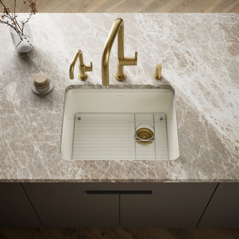 Riverby® 25" x 22" x 9.526" Undermount Kitchen Sink, Biscuit