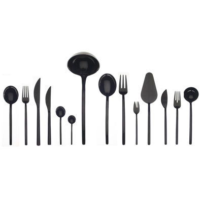 Ensemble de couverts raison (configuration S) - 113 pièces - or noir