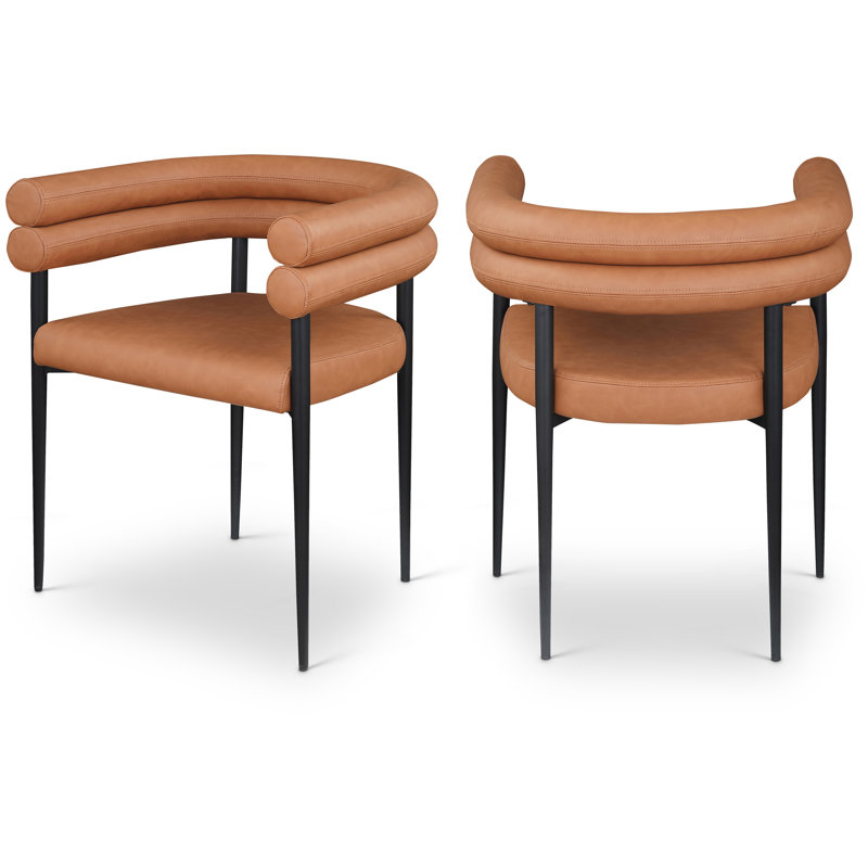 Lavina Cilton Vegan Leather Dining Chair, Cognac Vegan Leather