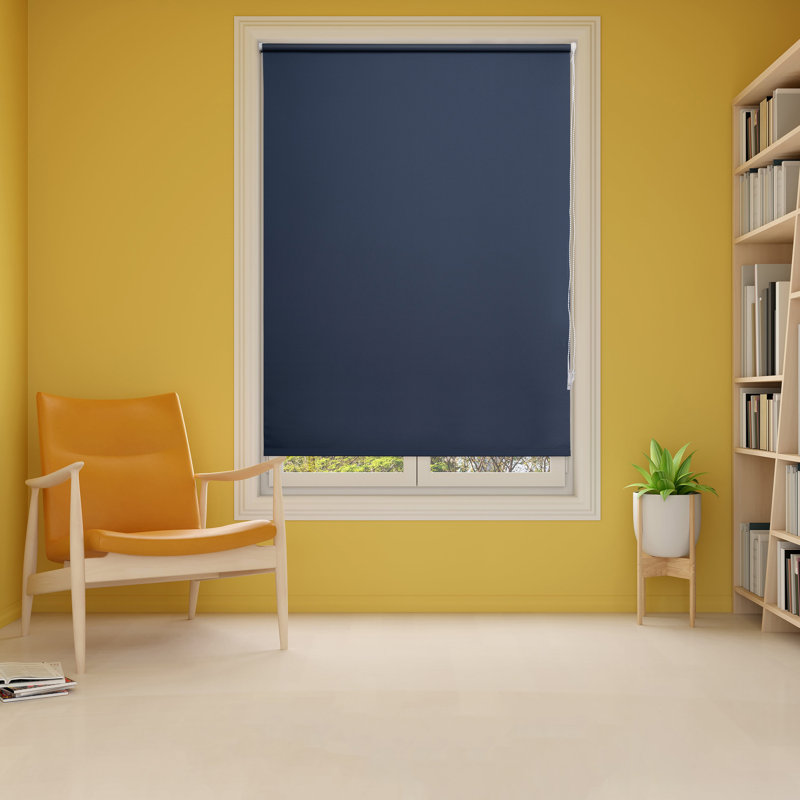 Roller Blind, Navy, 60cm W x 160cm L