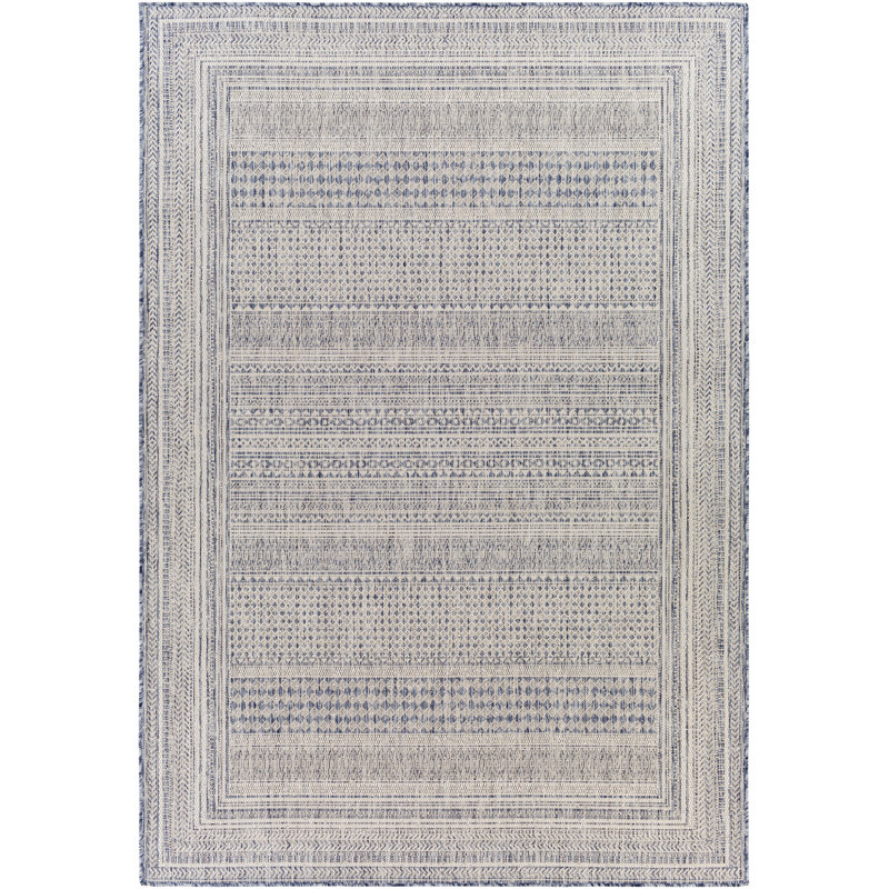 Ilenne Oriental Area Rug in Blue, Rectangle 9'2" x 12'