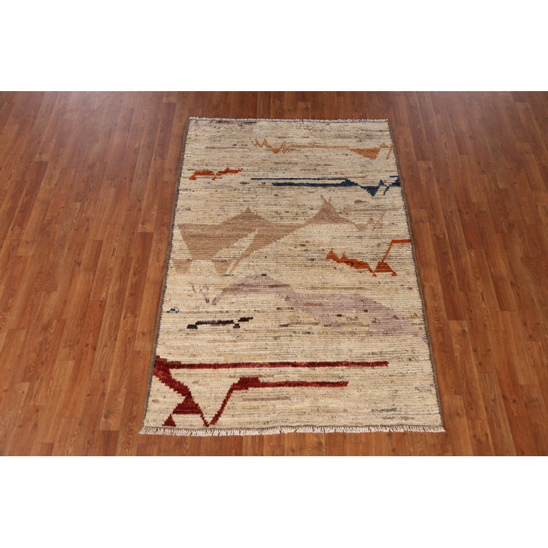 Tapis oriental marocain en laine fait à la main 4 x 6