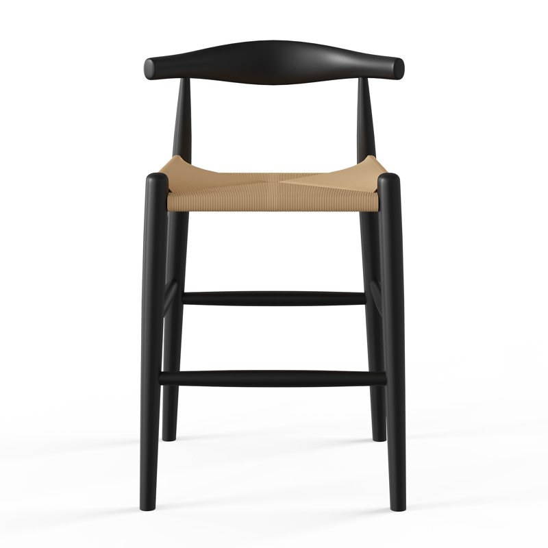 Tabouret de bar et de comptoir Ardo, Tabouret de comptoir (siège d'une hauteur de 24,5, Naturel / noir