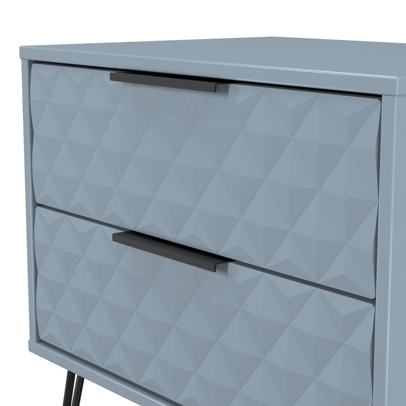 Harlequin 58cm W Manufactured Wood Bedside Table, Blue