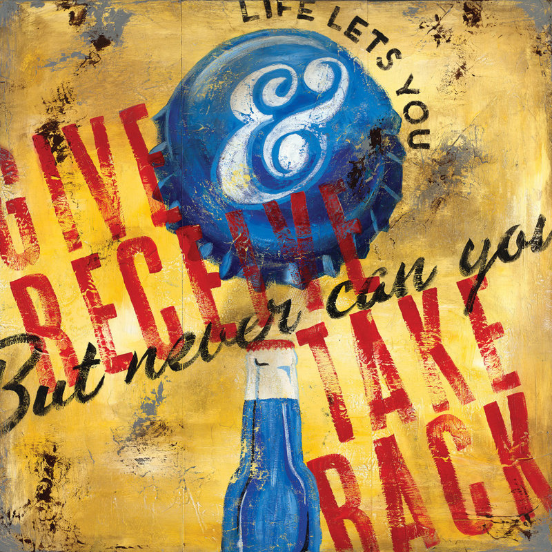 « no take backs » par rodney’s white, affiche rétro sur toile tendue, H 48 po x l 48 po x P 1,5 po