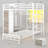 Bunk Bed Twin Over Twin with 3-Tier LED Shelves and Hall Tree Storage-1680424713
