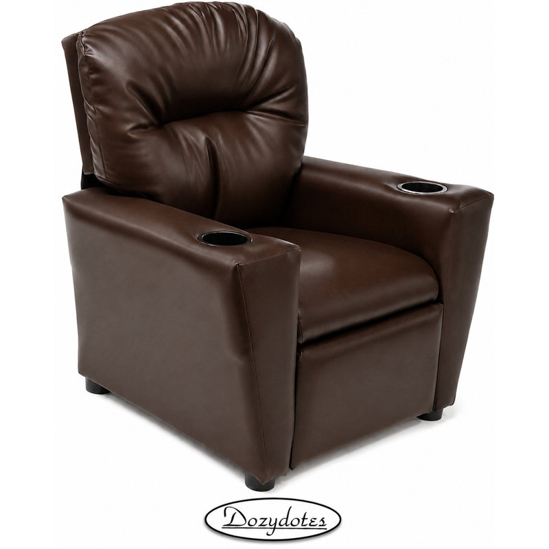 Kids Recliner Chair with Cupholder, Brown