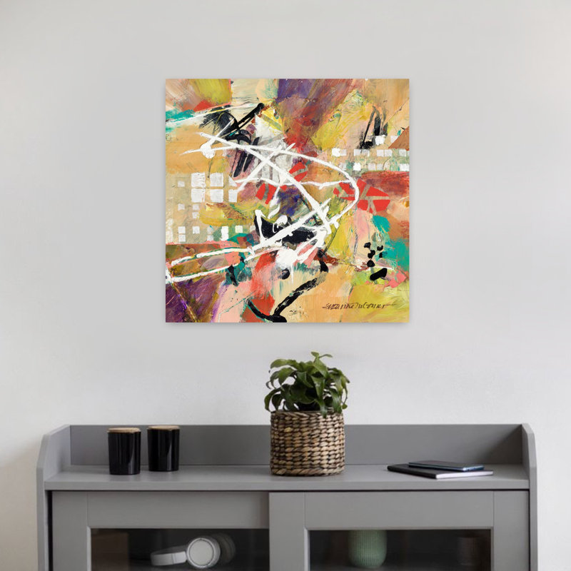 Boogie, art contemporain abstrait, H 18 po x l 18 po