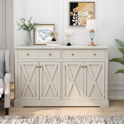 Storage Sideboard Cabinet with Two Drawers and Four Doors by Gracie Oaks