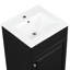 Meuble-lavabo noir de 20 po. Armoire avec lavabo en céramique. Couvercle de trop-plein lisse et cercle en métal. Tablette de porte et tablette réglable. Conception pratique du meuble-lavabo. Finition à l'eau.-574796130