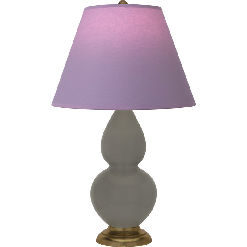 Small Double Gourd Accent Lamp - Sangria, Deep Patina Bronze - Lavender, Plum Shade, Gray/Antique Brass, Lavender/Burgundy