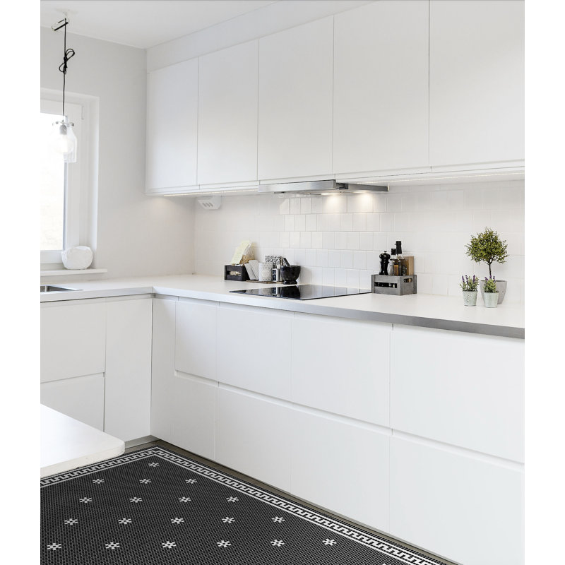 Tapis de cuisine noir NewYork, Rectangulaire 2 pi x 3 pi