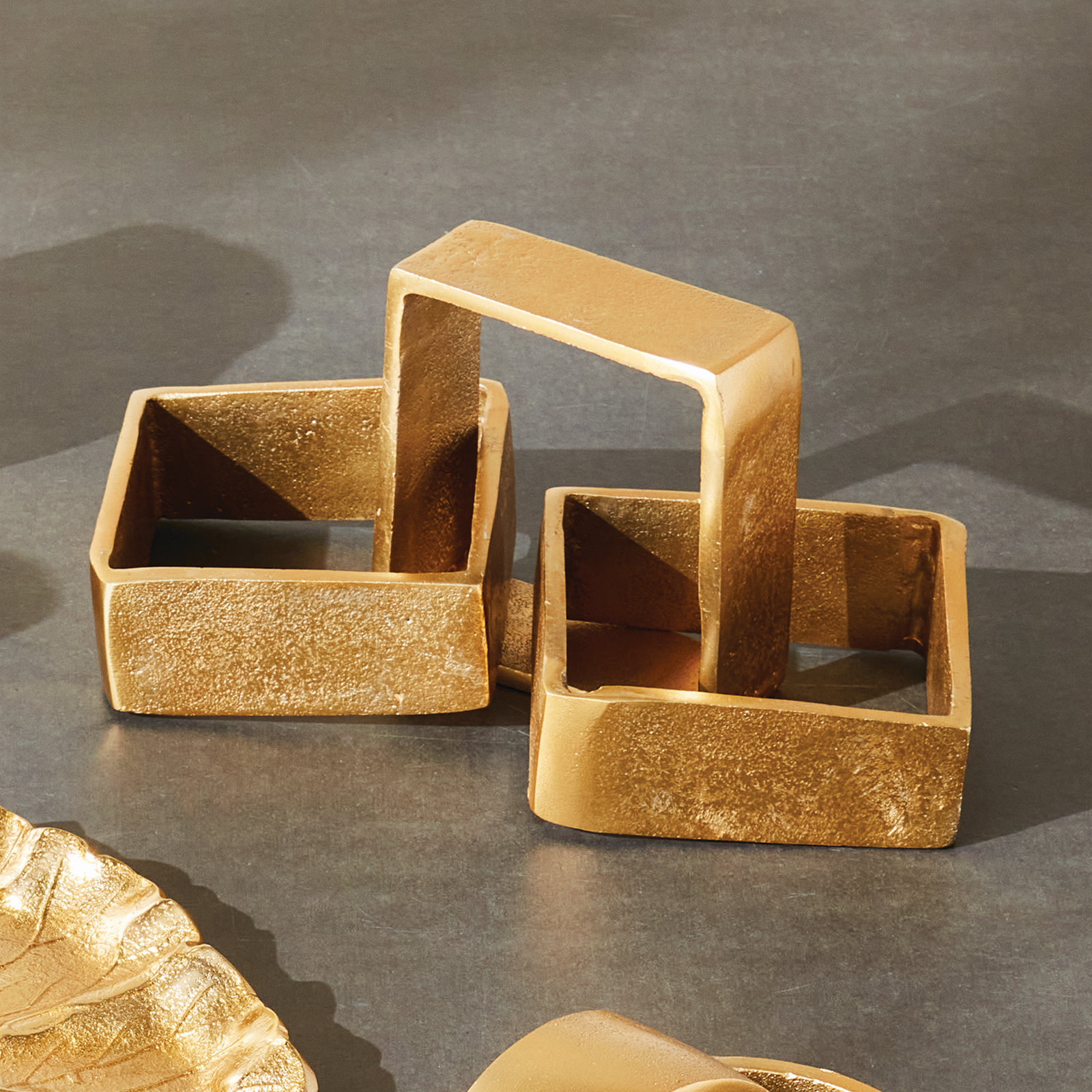 Square Chain Sculpture, Gold