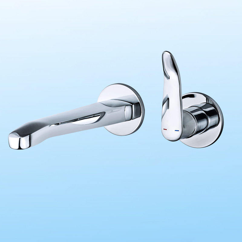 Robinet de salle de bain mural Émile, Chrome poli
