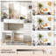 Grand meuble-lavabo Greyden Zeibak avec 8 tiroirs, 14 ampoules lumineuses et un espace de rangement spacieux-103374419