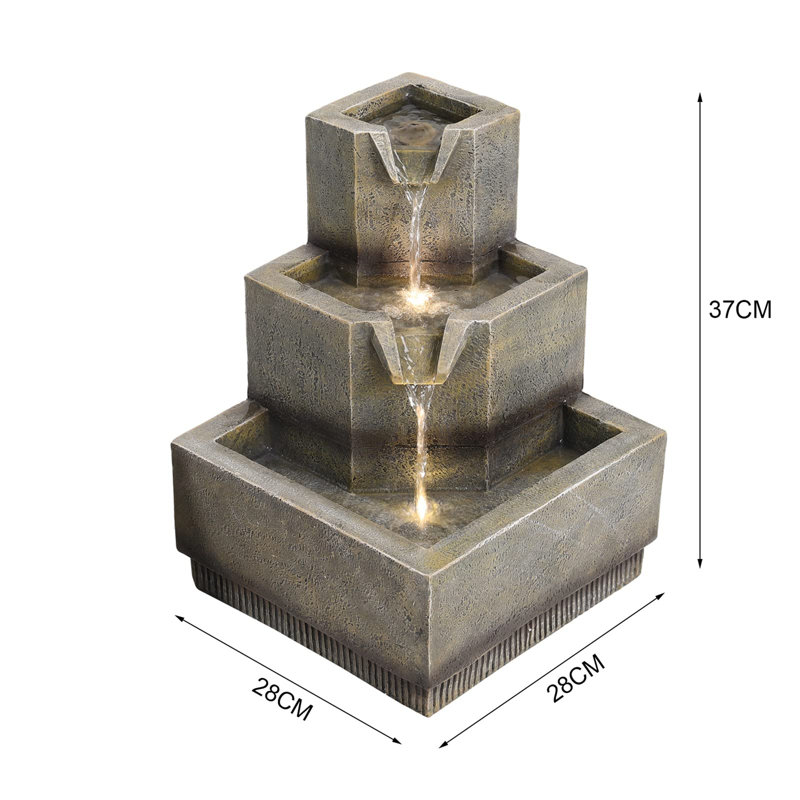 Weather Resistant Floor Fountain with Light