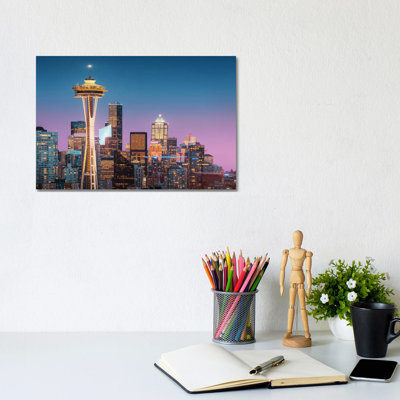 Pink Seattle by Juan Pablo De Miguel - Wrapped Canvas Print