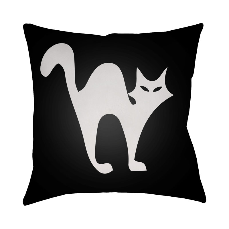  Indoor/Outdoor Throw Pillow, 18" H x 18" W x 4" D, Black