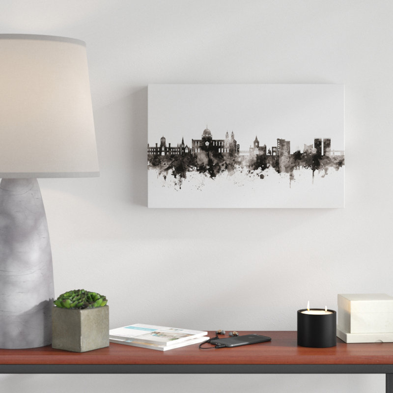 « galway ireland horizon black white », impression sur toile tendue, H 12 po x l 19 po x P 2 po