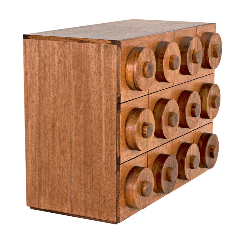 3 - Drawer Solid Wood Dresser, Dark Walnut