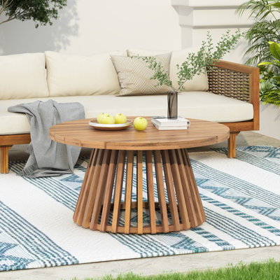 Table basse d'extérieur en bois d'acacia Vihaan