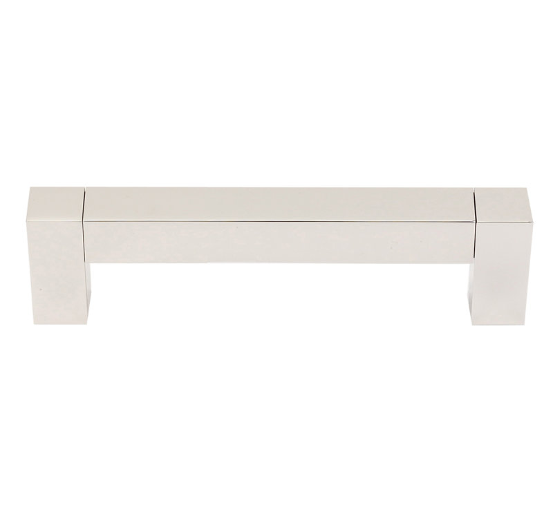 Block 3" Center to Center Bar Pull, Polished Nickel, 4''