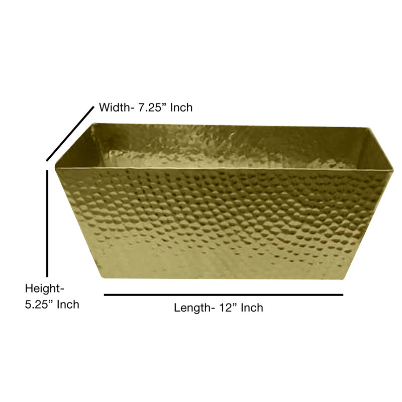 Tatara Group Decorative Basket, 5.25" H x 12" W x 7.25" D, Gold