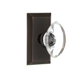 Studio Plate with Oval Clear Crystal Door Knob
