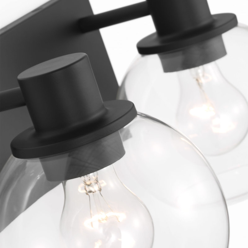 Rito Medium Bath from Generation Lighting , 7.125" H x 14.5" W x 7" D, Midnight Black, 2 Lights