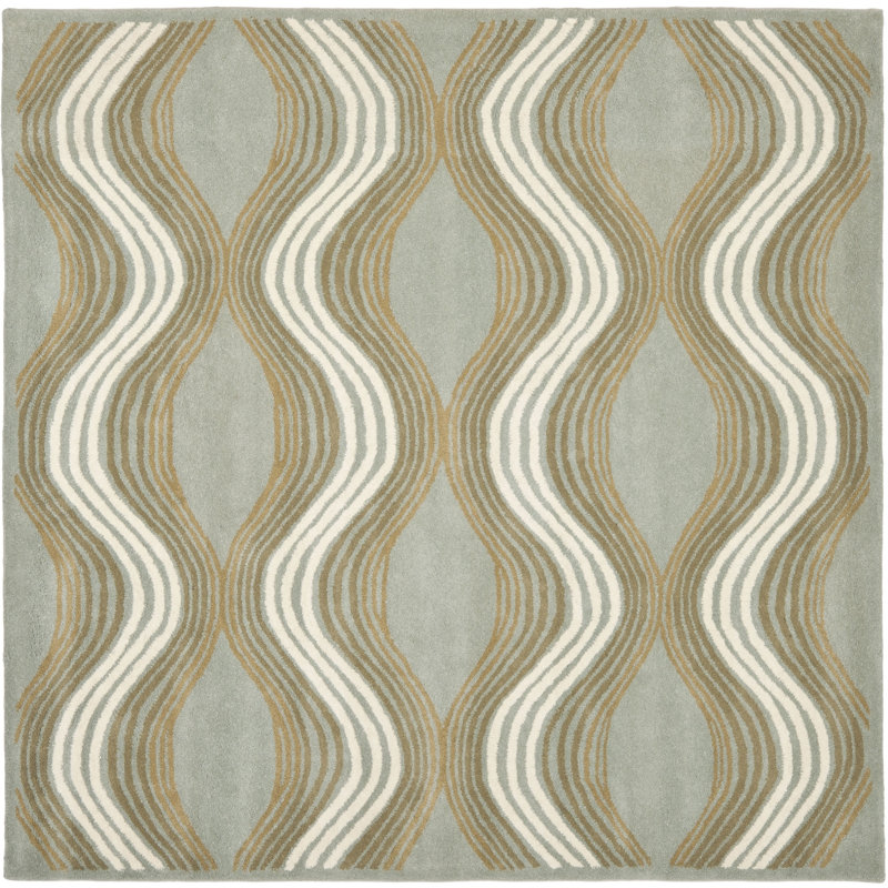 Secaucus Hand Tufted Wool Abstract Rug, Square 7'