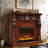 31.50"H Brown Retro Solid Wood Simulated Flame Heating Electric Fireplace-916565157