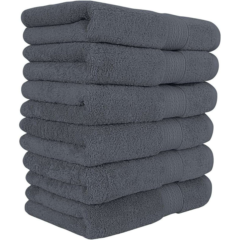 Ensemble de 6 serviettes de chambre Caila, Gris foncé