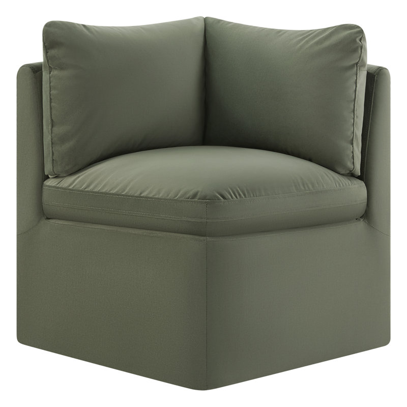 Chaise d'angle Alayaa, Velours Soren Olivine